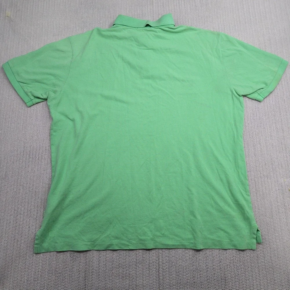 Polo Ralph Lauren Shirt Mens 2XLT Tall Green Short Sleeve Orange Pony Preppy